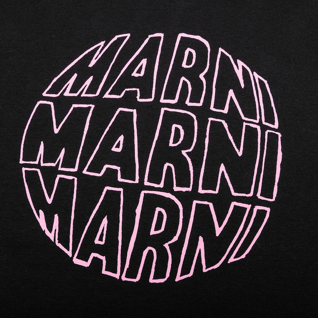 MARNI CIRCULAR LOGO BLACK T SHIRT