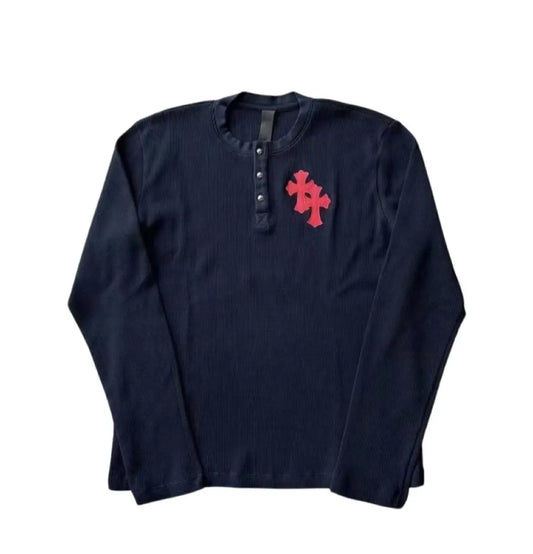 CH Waffle Thermal Leather Cross Patch Longsleeve