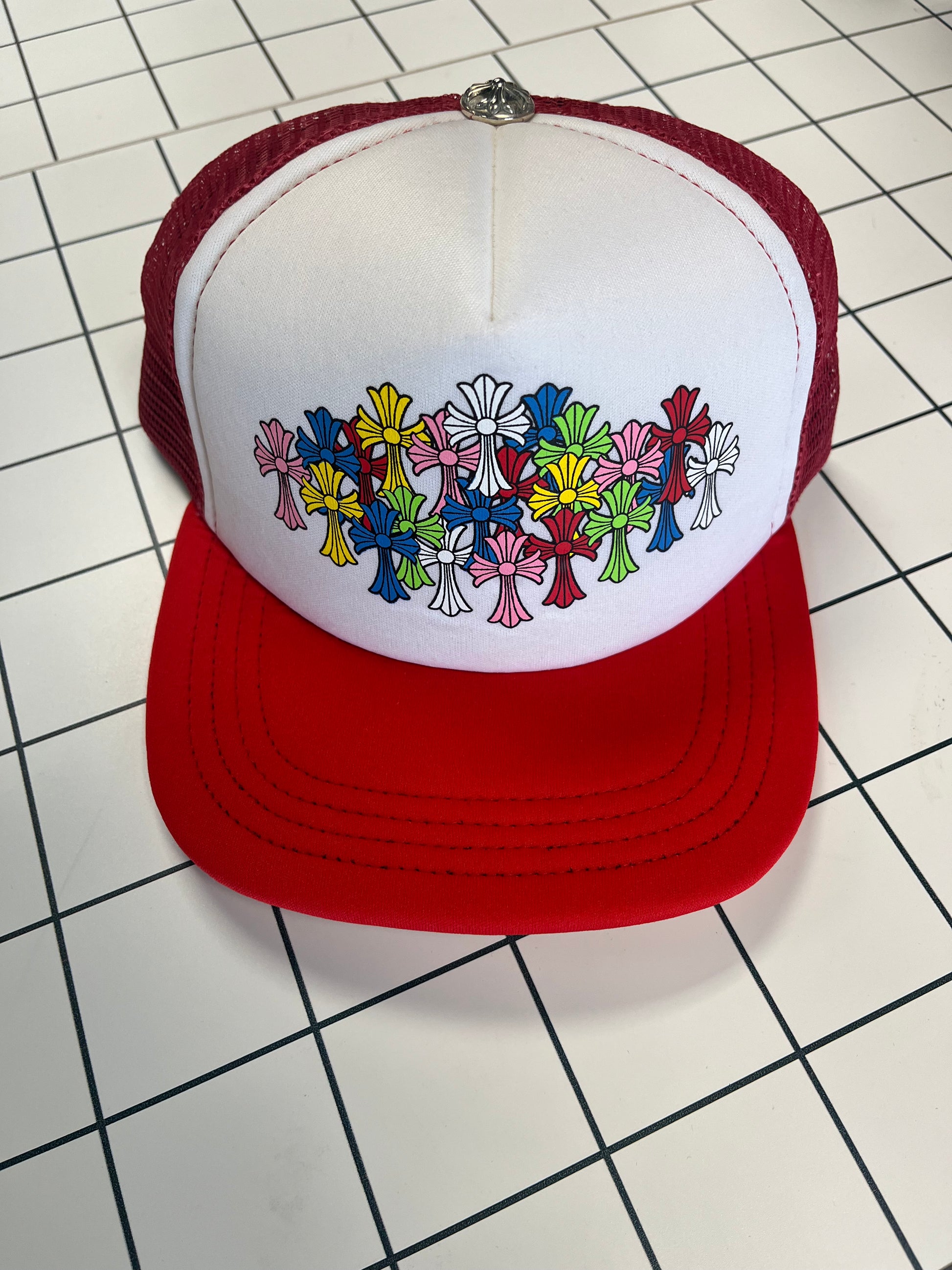 CH Multi Color Crosses Trucker red