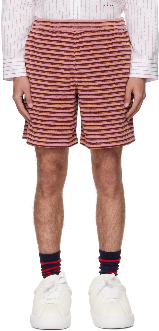 marni striped Terry cloth pink shorts