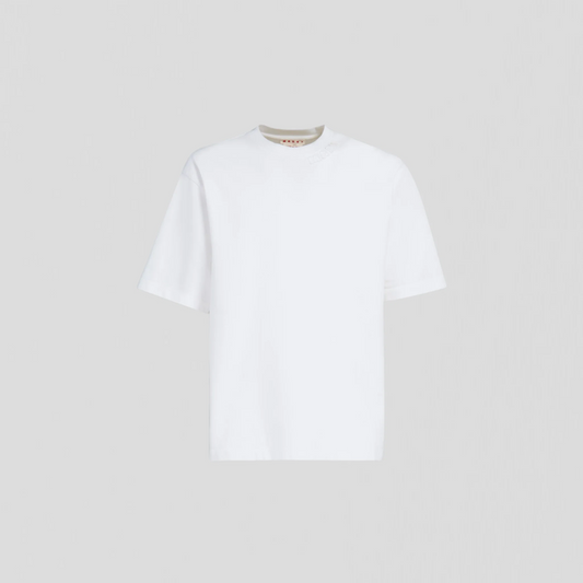 MARNI WHITE T SHIRT NECK LOGO