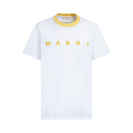 MARNI POLKA DOT WHITE YELLOW T SHIRT