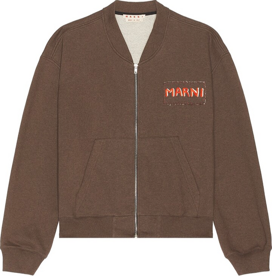 MARNI BROWN ZIP UP JACKET