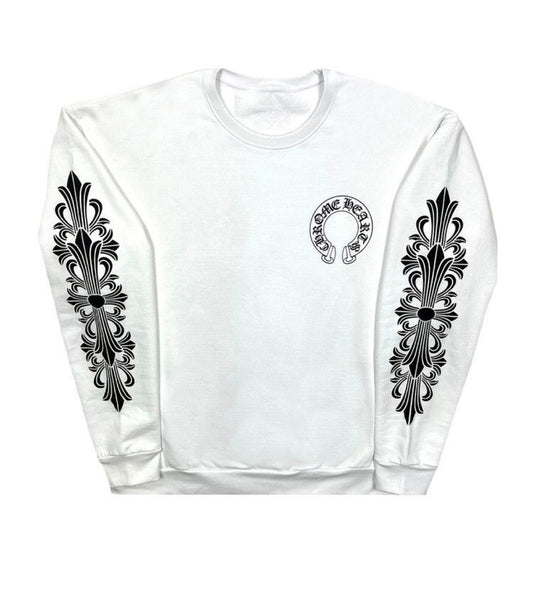 Chrome Hearts HorseShoe Logo Crewneck White