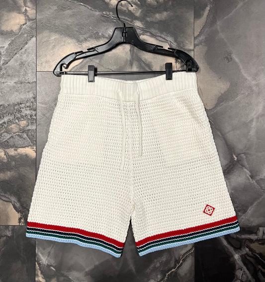 Casa Blanca sporty crochet shorts white