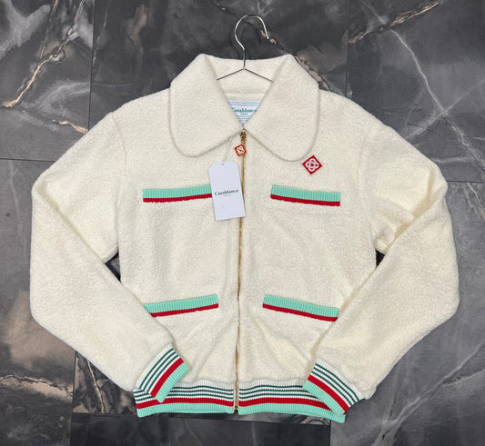 Casa Blanca CASHMERE TERRY TRACK TOP OFF WHITE