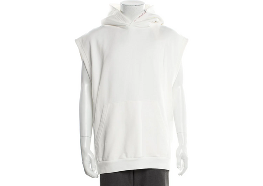 MARNI COLLAGE FLOWER WHITE SLEEVELESS HOODIE