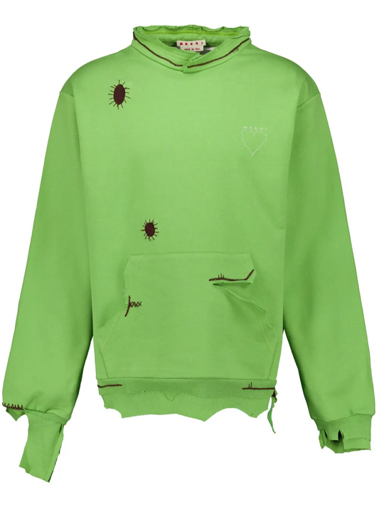 MARNI LOOPBACK GREEN CREWNECK