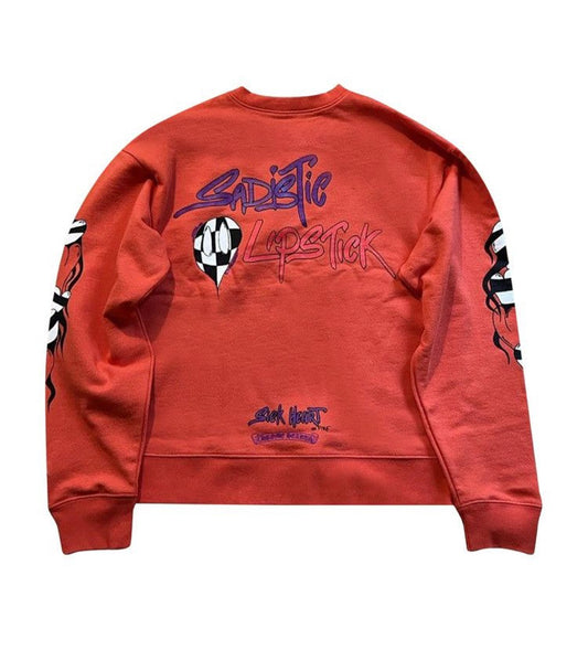 Chrome Hearts smarty Boy Sadistic Lipstick Crewneck Red