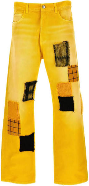MARNI BLEACHED PATCH YELLOW DENIM