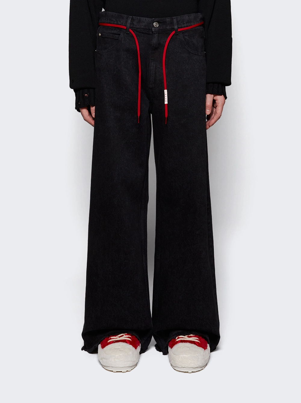 MARNI BLEACHED BULL BLACK DENIM