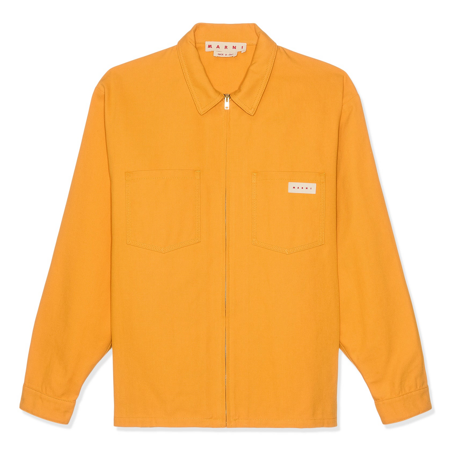 MARNI GABARDINE YELLOW ZIP UP JACKET