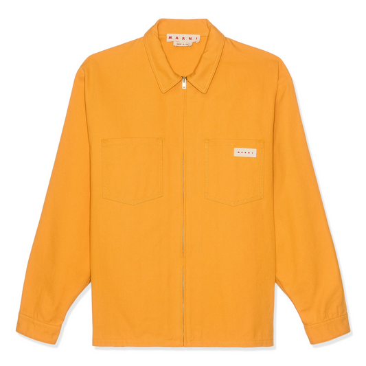 MARNI GABARDINE YELLOW ZIP UP JACKET
