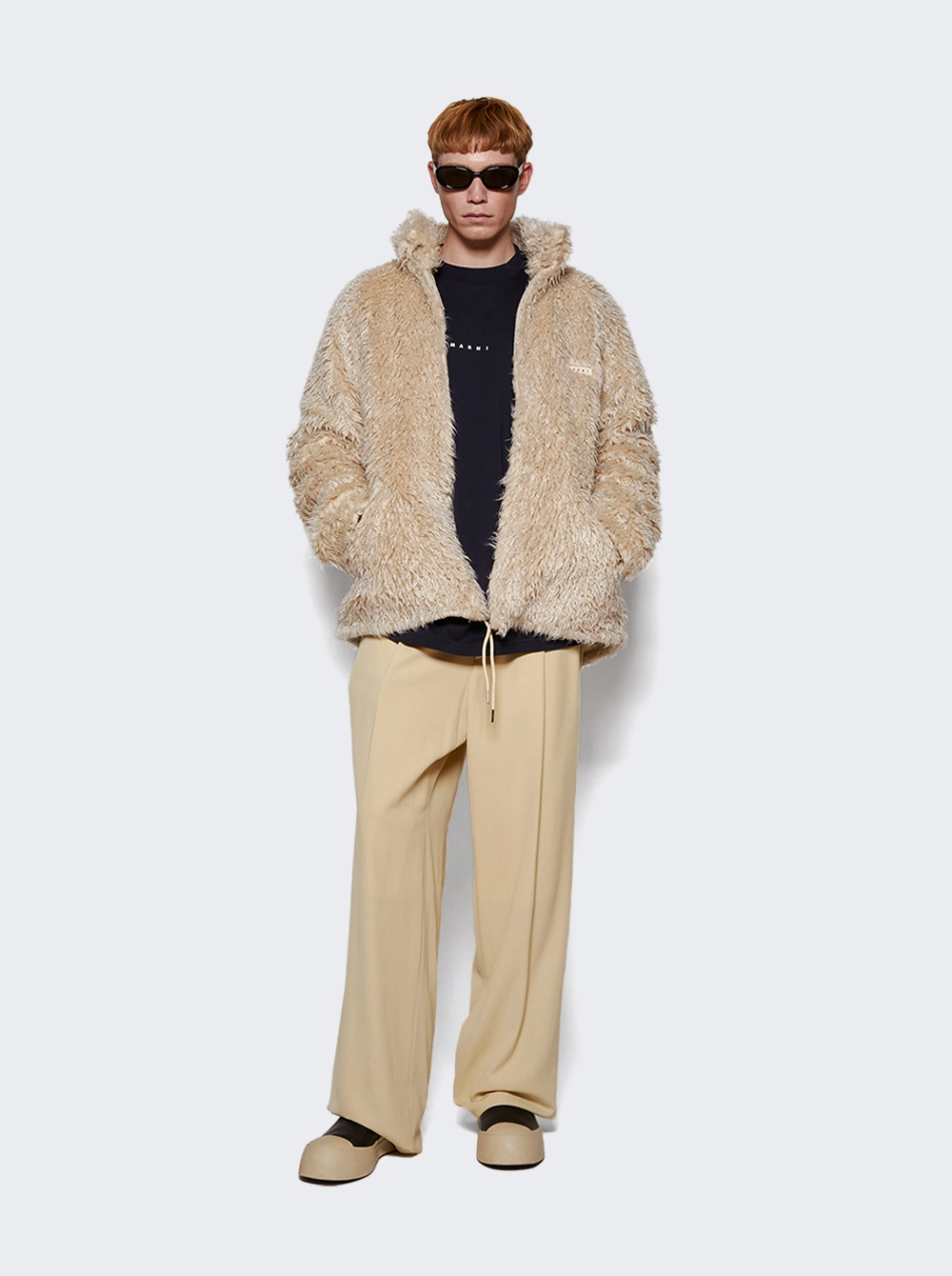 MARNI PILE SHAGGY FAUX FUR GLASS