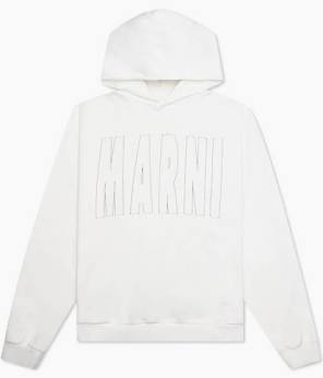 MARNI STONE WHITE LOOPBACK HOODIE