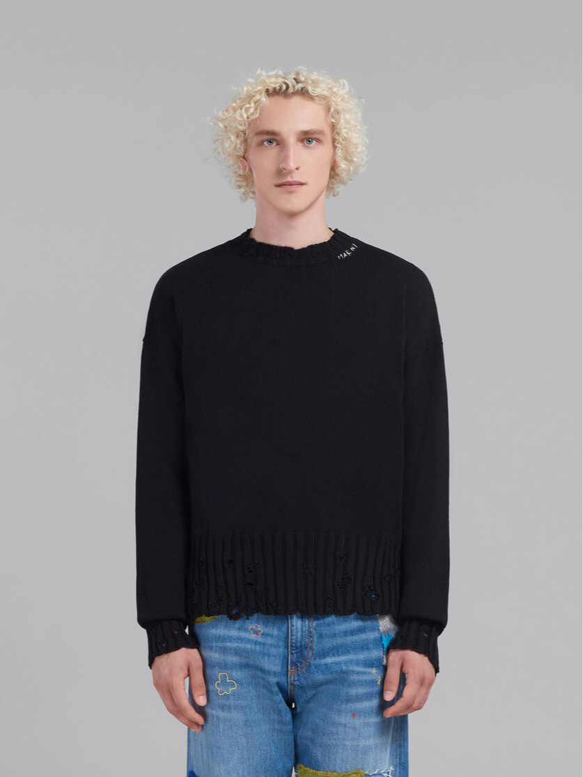 MARNI DISHEVELLED COTTON GAUGE 5 BLACK