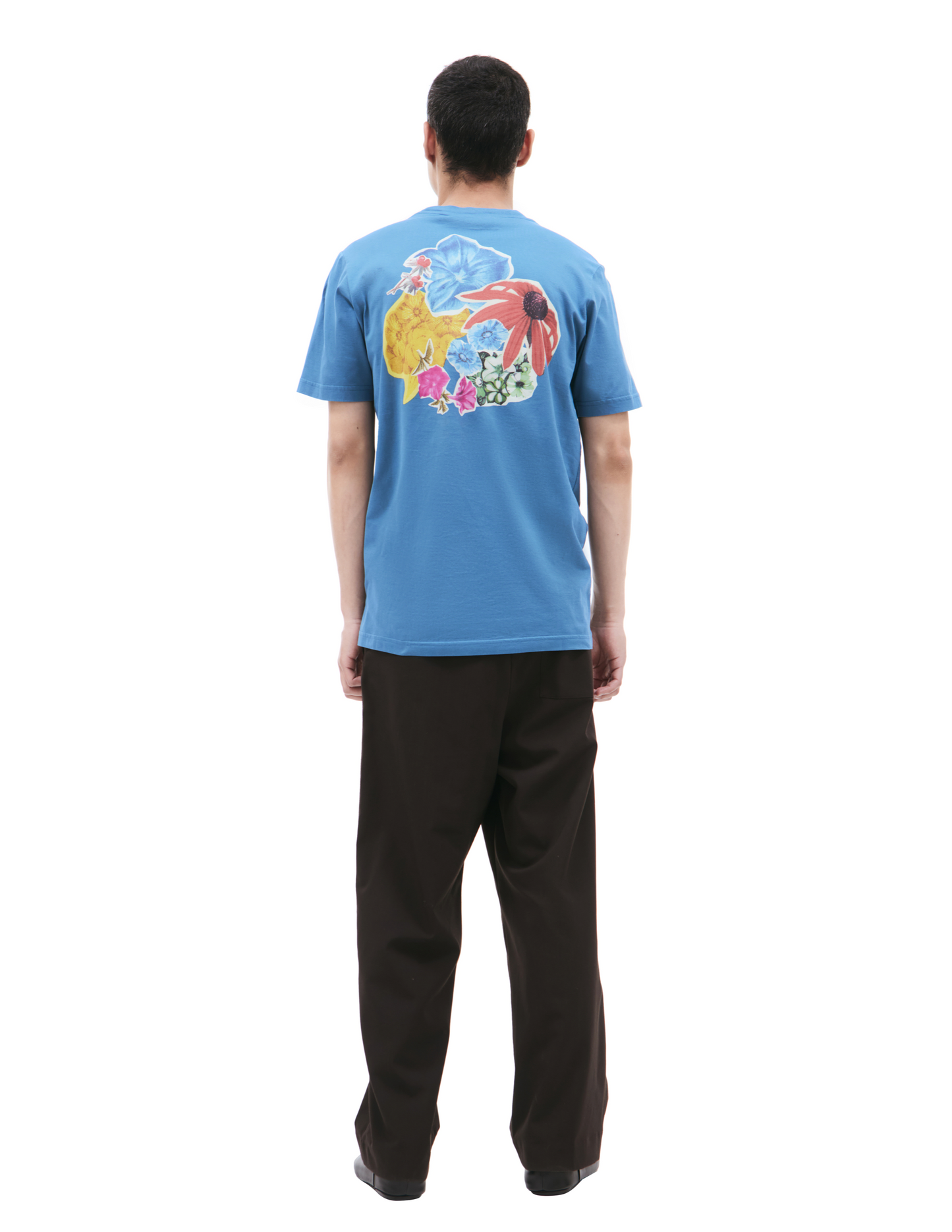 MARNI COLLAGE FLOWERS NAVY T SHIRT