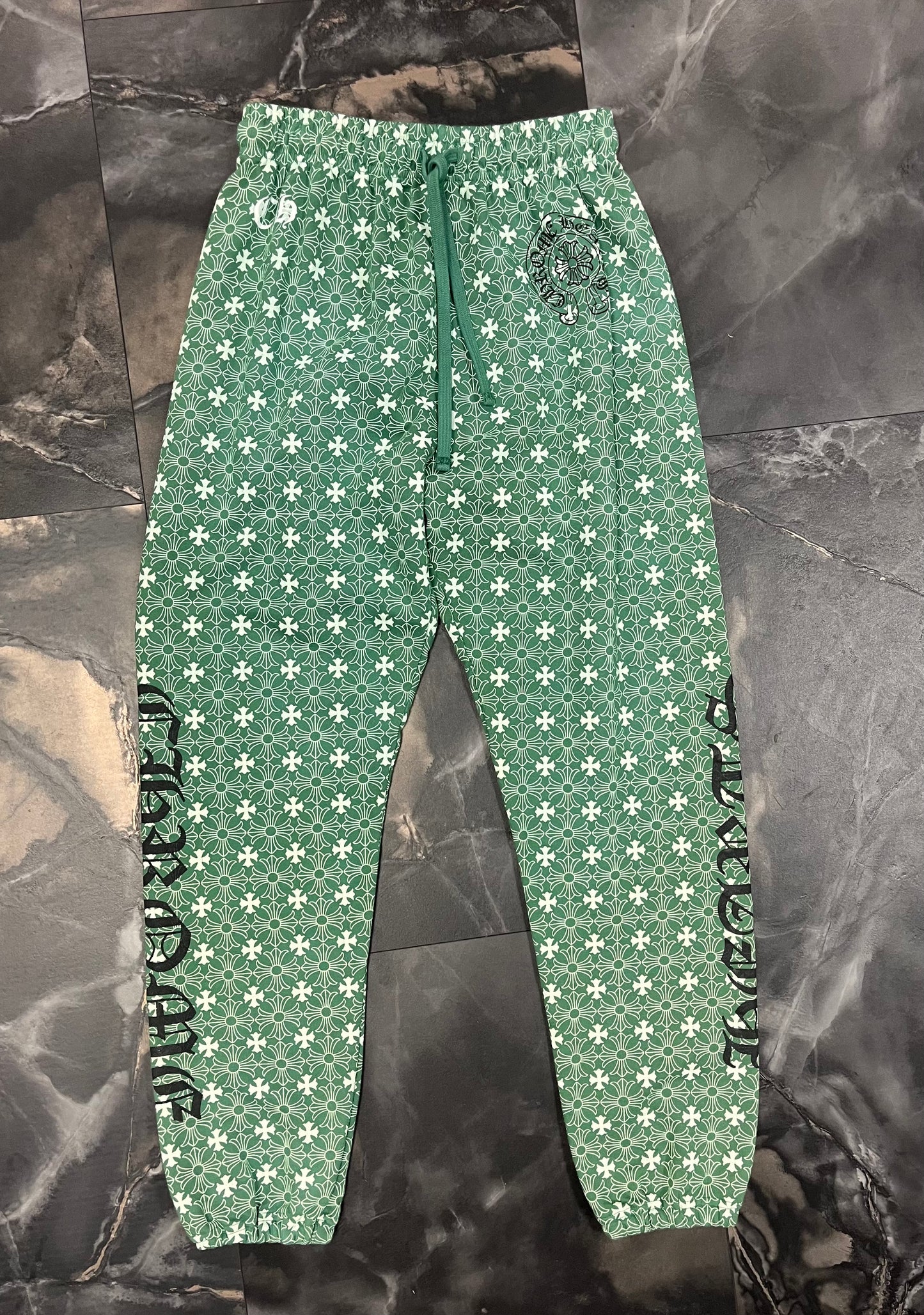 CHROME HEARTS Cross-pattern Sweatpants In Green