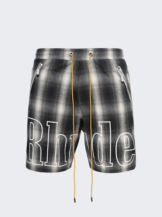 Rhude Plaid Black Shorts