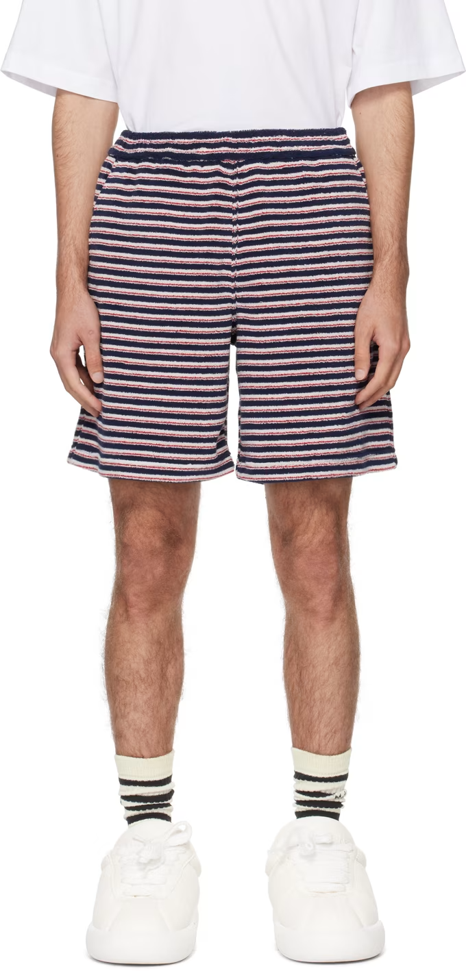 Marni striped Terry cloth blue marine